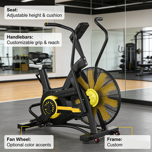 Estudio de entrenamiento personal con bicicleta estática de aire, bicicleta de resistencia, gimnasio privado, entrenamiento HIIT, cardio, entrenamiento de cuerpo completo, equipo de fitness. - Product Image 4