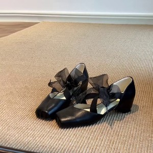 Zapatos Planos Mary Jane de Satén con Punta Cuadrada y Correa en T, con Cierre de Lazo, Cómodos para Todas las Temporadas, Zapatos de Mujer - Product Image 4