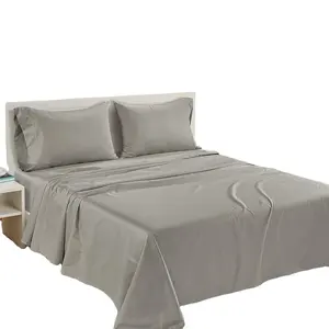 Luxury cotton wholesale bed sheets set with flat sheets and fitted sheets with pillow cases for hotel