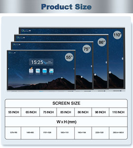 Quadro Interativo Inteligente com Tela Touch de 65 a 75 Polegadas 4K para Ensino Escolar com Escrita Multiusuário e Quadro Branco Interativo - Product Image 2