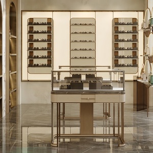 Espositori personalizzati a LED eco-friendly montati a parete per borse di lusso da <span class=keywords><strong>donna</strong></span> grandi magazzini gioielli in argento dorato - Product Image 3