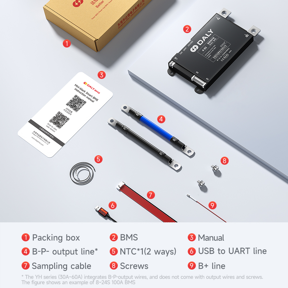 Daly Smart bms 30a 40a 60a 80A 100A 120A 150A 200A Lifepo4 Li-ion 4-8s 7-24s 7-17s 12v 24v 36v 48v 60v 72v Electric Motorcycle · image 6