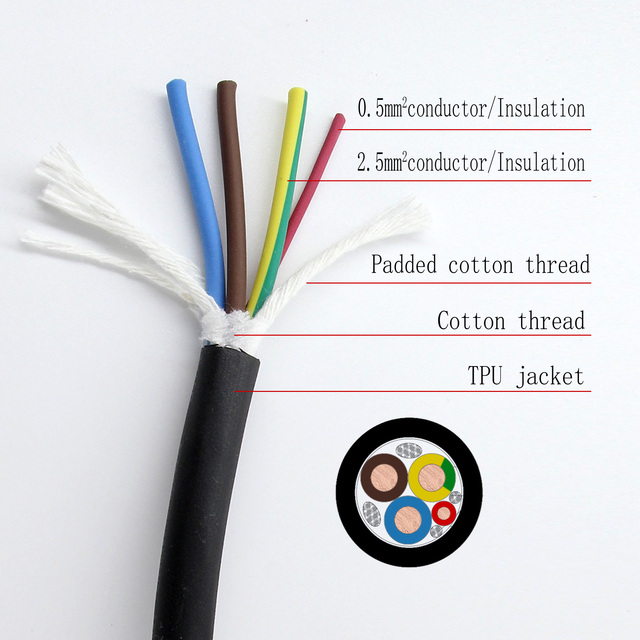 European Standards EV Cable H07bz5-f 3g6mm² Electric Vehicle Charging Cable Car Charger Cable Car Charger Cable