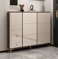 Grand Meuble à Chaussures Nordique de Salon, Armoire d'Entrée à Grande Capacité, Rangement à Compartiments, Meuble à Chaussures Basculant Moderne