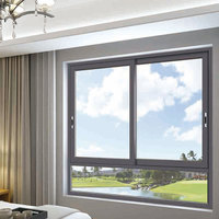 Aluminium-Legierung Horizontales Schiebefenster für Küche und Terrasse mit Doppelverglasung Modernes Design Schalldicht Edelstahl-Fliegengitter