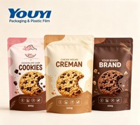 Sachet Doypack Auto-Adhésif avec Fenêtre, Emballage Refermable pour Snacks, Noix, Fruits Secs, Sac Alimentaire en Aluminium et PET avec Fermeture Éclair en Plastique