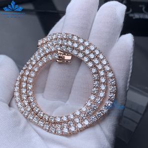 سلسلة تنس من الماس المختبري عالي الجودة CVD HPHT بدرجة نقاء VS1 VVS، قلادة تنس من الفضة عيار 925 أو الذهب الخالص عيار 9 أو 14 أو 18 قيراط - Product Image 2