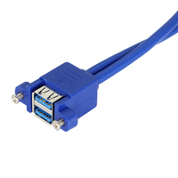 Boîtier d'ordinateur Câble USB Double USB 3.0 Mâle à Femelle Câble de montage sur panneau Cordon de données d'extension USB pour ordinateur