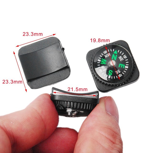 20mm Mountaineering Compass with Rubber Leather Case and Plastic Hardware for Hiking Outdoor Home Toys Supplies Accessories