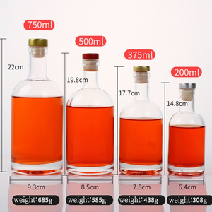 Bouteille en verre blanc haute qualité ronde de 50 ml de style nordique avec bouchon en liège, étanche, vide, pour rhum, whisky, spiritueux, vodka, liqueur - Product Image 3
