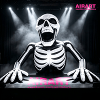 Squelette gonflable publicitaire pour fête d'Halloween, modèle de squelette gonflable demi-corps pour la décoration de fond de scène