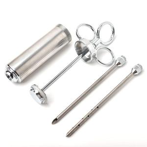 Inyector <span class=keywords><strong>de</strong></span> cocina <span class=keywords><strong>de</strong></span> acero inoxidable, inyector <span class=keywords><strong>de</strong></span> adobo <span class=keywords><strong>de</strong></span> 60ml Incl. 3 agujas para asar, asar, curar - Product Image 3