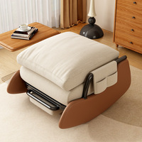 Fauteuil à bascule ergonomique pliable avec base en bois massif |   Fauteuil inclinable en coton durable anti-basculement pour salle à manger, hôtel et villa
