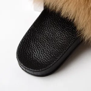 Mengjiqiuchen — sandales plates en fourrure pour femme, chaussures de haute qualité, pantoufles avec chaîne