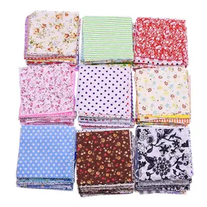 50pcs 10*10cm 100% Cotton Fabric Cloth Flower Dot Printed Patchwork For DIY Tilda Doll Needlework Cloth Material Sewing Accessor