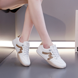 Удобные повседневные кроссовки в студенческом стиле на шнуровке, простой однотонный дизайн, мягкая стелька, нескользящая подошва, спортивная обувь для кампуса - Product Image 1