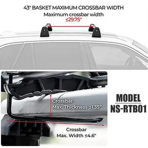 Universal 44 X 39 Inch Black Steel Car Top Luggage Camping Gear Storage Holder For SUV Pick Up Truck