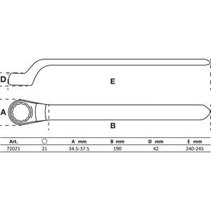 Llave de anillo de extremo único BGS VDE extremo profundo 21 mm - Product Image 2