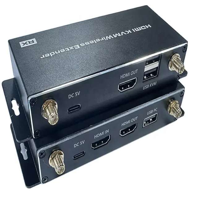 TV-link 4K for 1.4a 30Hz for KVM Wireless Extender Aluminum Alloy Black Transmitter and Receiver 5G WiFi for Laptop PC DVD
