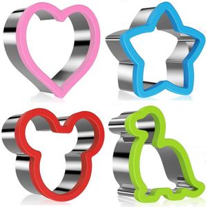4 ensembles/paquets de moules multi-formes en acier inoxydable 304 de qualité alimentaire pour toasts/légumes/biscuits/gâteaux/sandwichs - Product Image 2