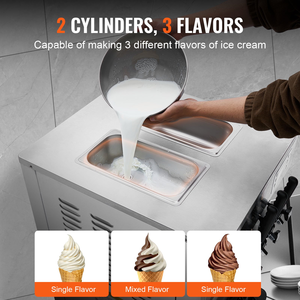 Venta de fábrica, máquina de helados al mejor precio, máquina comercial de helados suaves, 2 + 1 sabores, servicio suave para el hogar, fabricación de conos para niños - Product Image 2