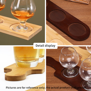 Plateau <span class=keywords><strong>de</strong></span> dégustation <span class=keywords><strong>de</strong></span> whisky et bière en bois peint personnalisable, 4 coupes, plateau <span class=keywords><strong>de</strong></span> service rustique pour vin, plateau en bois féerique - Product Image 5