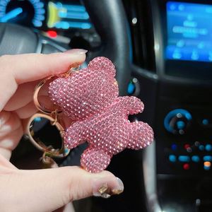 2024 New Luxury Bling Diamond Crystal Rhinestone Bear Car Keychain - Cute Metal <b>Key</b> <b>Ring</b> Charm for Girls - Product Image 5