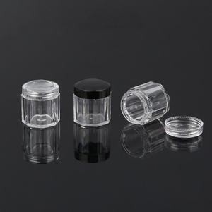 Nuevo Diseño Octagonal Transparente, Envase de Plástico PS de 10g para Crema de Uñas, Sombra de Ojos, Cuidado de la Piel y Maquillaje, con <span class=keywords><strong>Tapa</strong></span> de Rosca Negra Transparente - Product Image 3