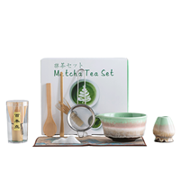 Ensemble d'outils pour la cérémonie du thé Matcha japonais, kit Matcha complet, bol en céramique, fouet en bambou, design classique, boîte cadeau écologique de qualité supérieure