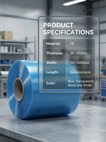 Film de protection souple auto-adhésif en PE bleu moulé par soufflage pour la protection des surfaces - Prix usine