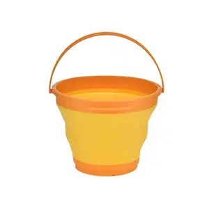 Hot Selling 5L Collapsible Silicone Lightweight Wash bucket Convenient Foldable Plastic Bucket for Household Water Use