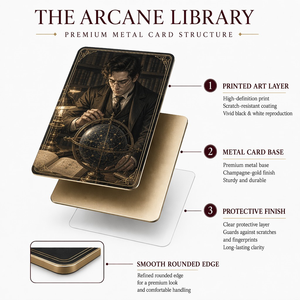 The Arcane Library Premium - Carte Collezionabili in Metallo a 3 Strati - Arte Fantasy Scura Squisita con Finitura in Oro 24K e Confezione Regalo di Lusso - Product Image 1