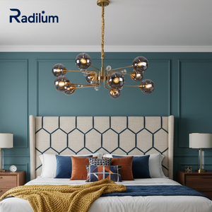 <span class=keywords><strong>Foucault</strong></span> Orb Crystal Chandelier Marco de hierro Esfera Colgante Luz Industrial Moderna Granja Comedor Vestíbulo Proyecto Personalizado - Product Image 1