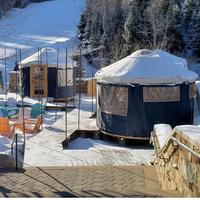 Yurt en bois massif mongol européen NatureGo >3000mm, toile imperméable 4 couches, tente de camping toutes saisons