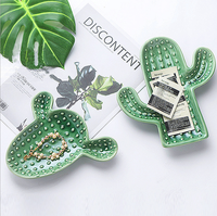 Belle conception de mode cactus Bijou Plat plaque bijoux plateau support de la bague pour la vente en gros