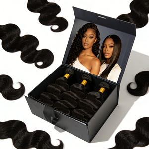 Boîte cadeau rigide pliable auto-érectrice en papier couché noir de luxe haut de gamme avec estampage à chaud et gaufrage magnétique pour <span class=keywords><strong>crème</strong></span> visage - Product Image 1