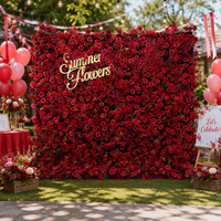 Mur de fleurs artificielles personnalisé en tissu, déroulable, violet, pour la décoration de fêtes et d'anniversaires