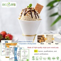 Gobelets en papier jetables 4,5 oz pour crème glacée, glace pilée, slushie, desserts, pour les boutiques de crème glacée et les fêtes