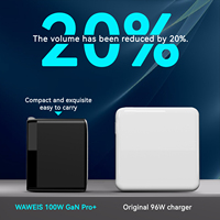 Adaptor Lipat 3-Port USB-C USB-A GaN 100W Pengisi Daya Cepat untuk MacBook Pro/Air iPad iPhone Galaxy S24