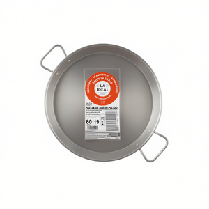 Poêle à paella argentée de 60 cm, poêle traditionnelle valencienne pour cuisiner une paella espagnole authentique - Product Image 3