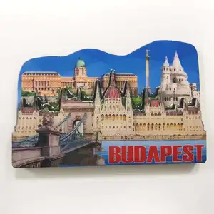 OEM tourist souvenir Budapest mdf magnet for fridge