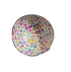 Best-selling Coconut Bowl Pearl Mosaic Inlay <b>Lacquerware</b> Modern Minimalist from Vietnam High Quality - Product Image 4