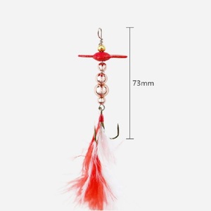 Esca da Pesca a Forma di Cucchiaio Spirale in Metallo con Gancio Triplo e Piuma di Tacchino per Pesca in Acqua Dolce - Product Image 2