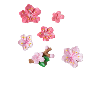 <span class=keywords><strong>Figurine</strong></span> en résine 3D <span class=keywords><strong>Sakura</strong></span>, branche de fleur de cerisier, ornement pour coque de téléphone et centre de nœud pour cheveux - Product Image 1