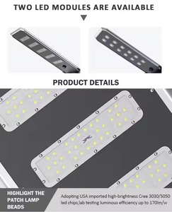 Alta calidad 20W 80W Sensor solar de aluminio LED Farola al aire libre IP66 DC Fuente de alimentación certificada para carretera - Product Image 2