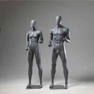Maniquí Masculino de Fibra de Vidrio Gris Mate, Cuerpo Completo Musculoso, para Exhibición de Ropa Deportiva en Tiendas - Product Image 2