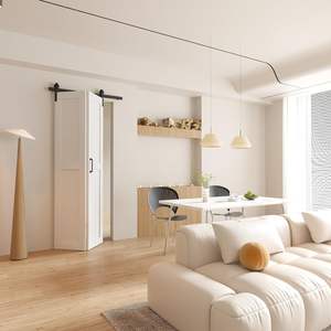 DonYoung Kit perangkat keras pintu gudang, tugas berat 36 lipat dua rol terpasang samping geser halus untuk pintu lipat ganda 16" - Product Image 1