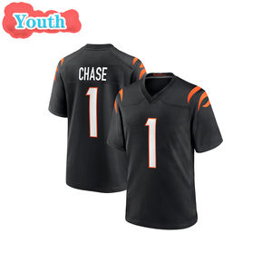 Grosir T-shirt Cincinnati 9 Joe Burrow 5 Tee Higgins 1 Ja'Marr mengejar Jersey sepak bola pemuda kualitas tinggi dijahit Jersey anak-anak - Product Image 5