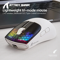 Mouse Gaming Attack Shark X5 Ringan 3 Mode BT Kabel 2.4G Nirkabel RGB