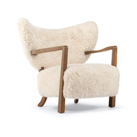 Fauteuil de salon moderne de luxe avec cadre en bois et revêtement en tissu, fauteuil d'appoint pour salon et chambre à coucher